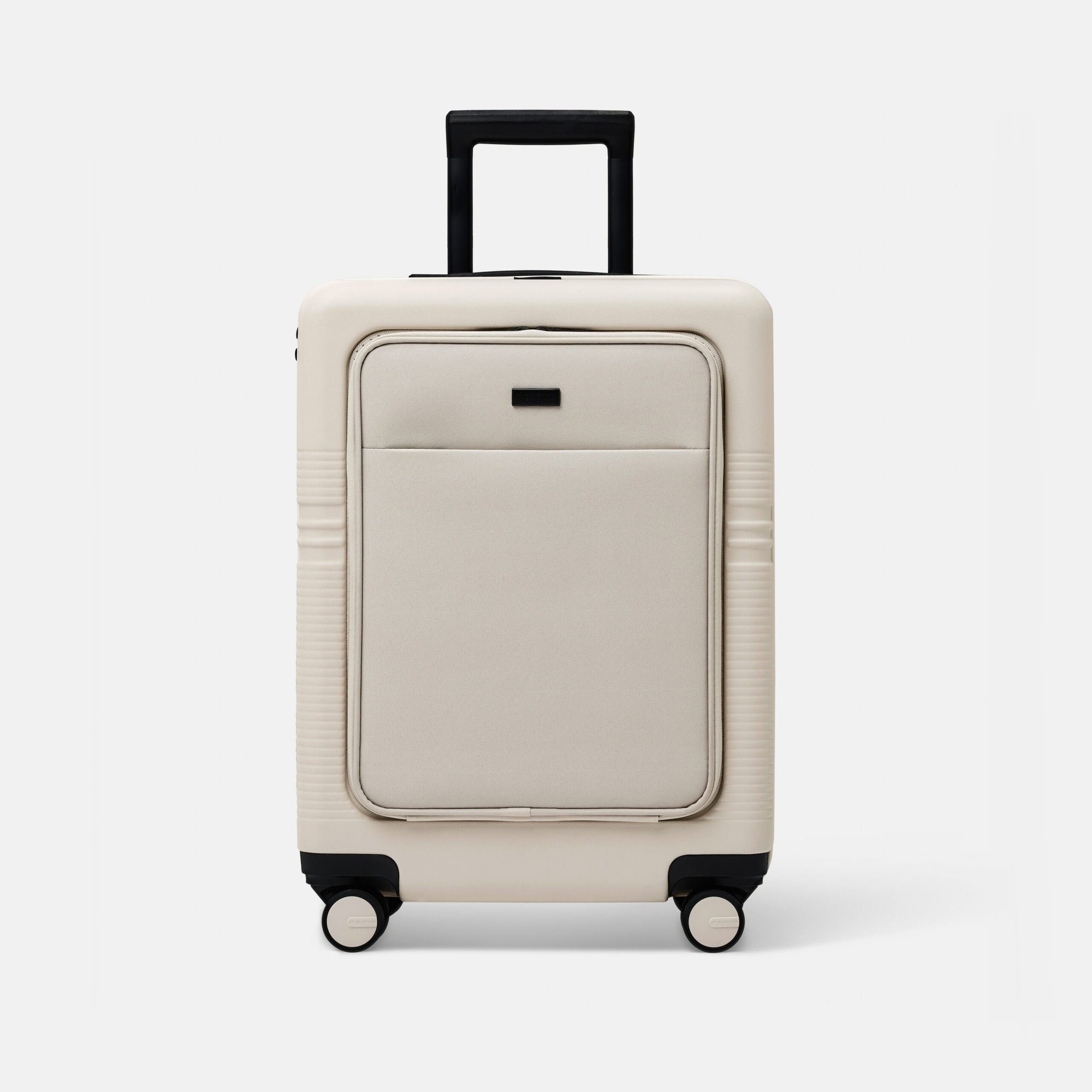 Sand white carry-on suitcase shown on a client ecommerce product page