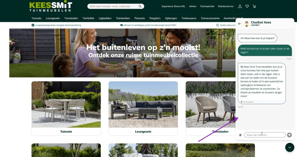 Chatbot in actie bij Kees Smit
