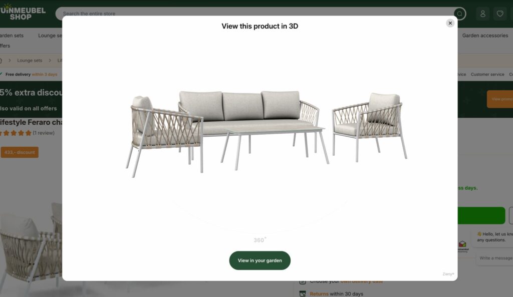 Garden product in 3D on Tuinmeubelshop