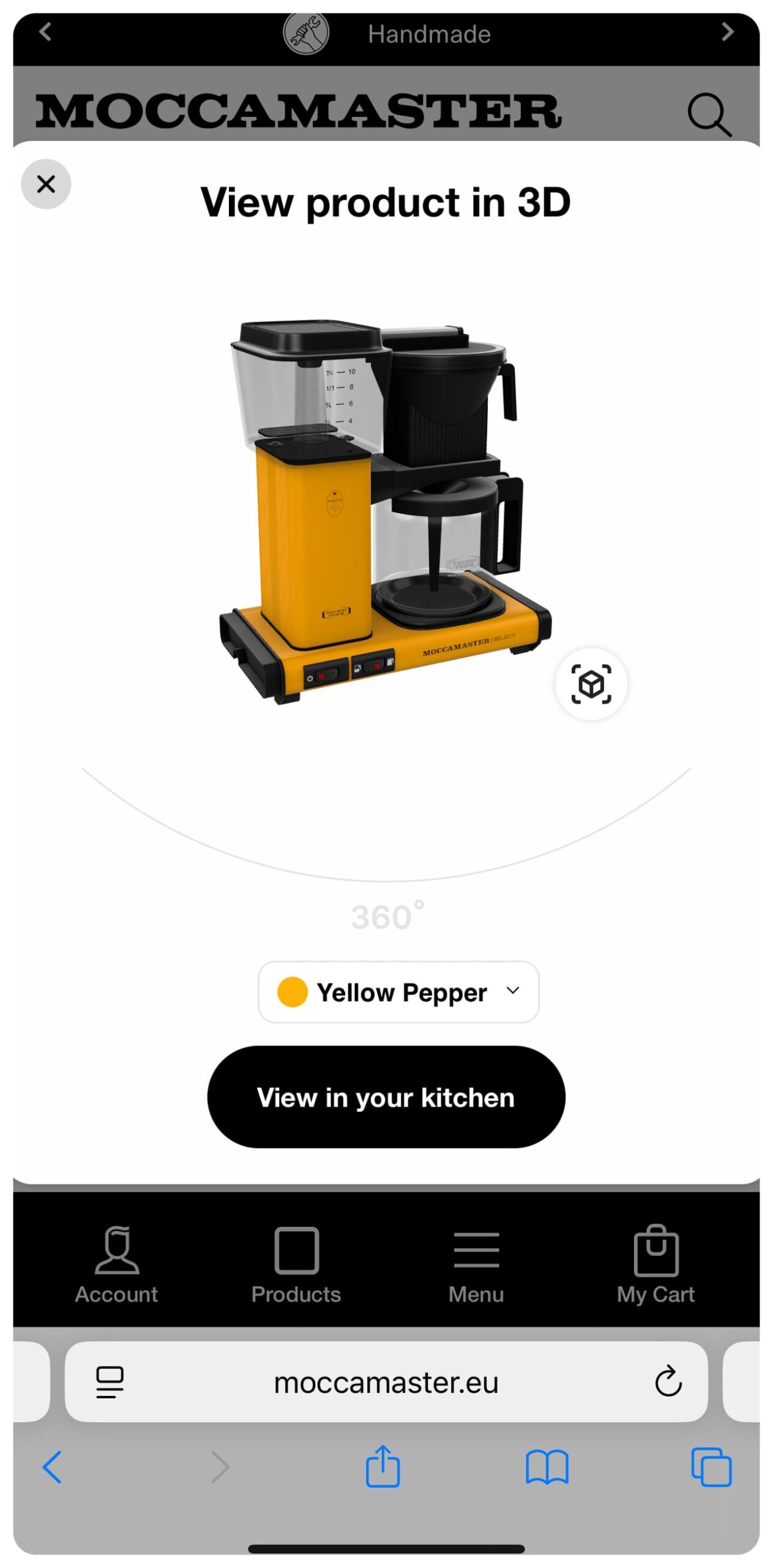 Moccamaster 3D preview yellow coffee machine