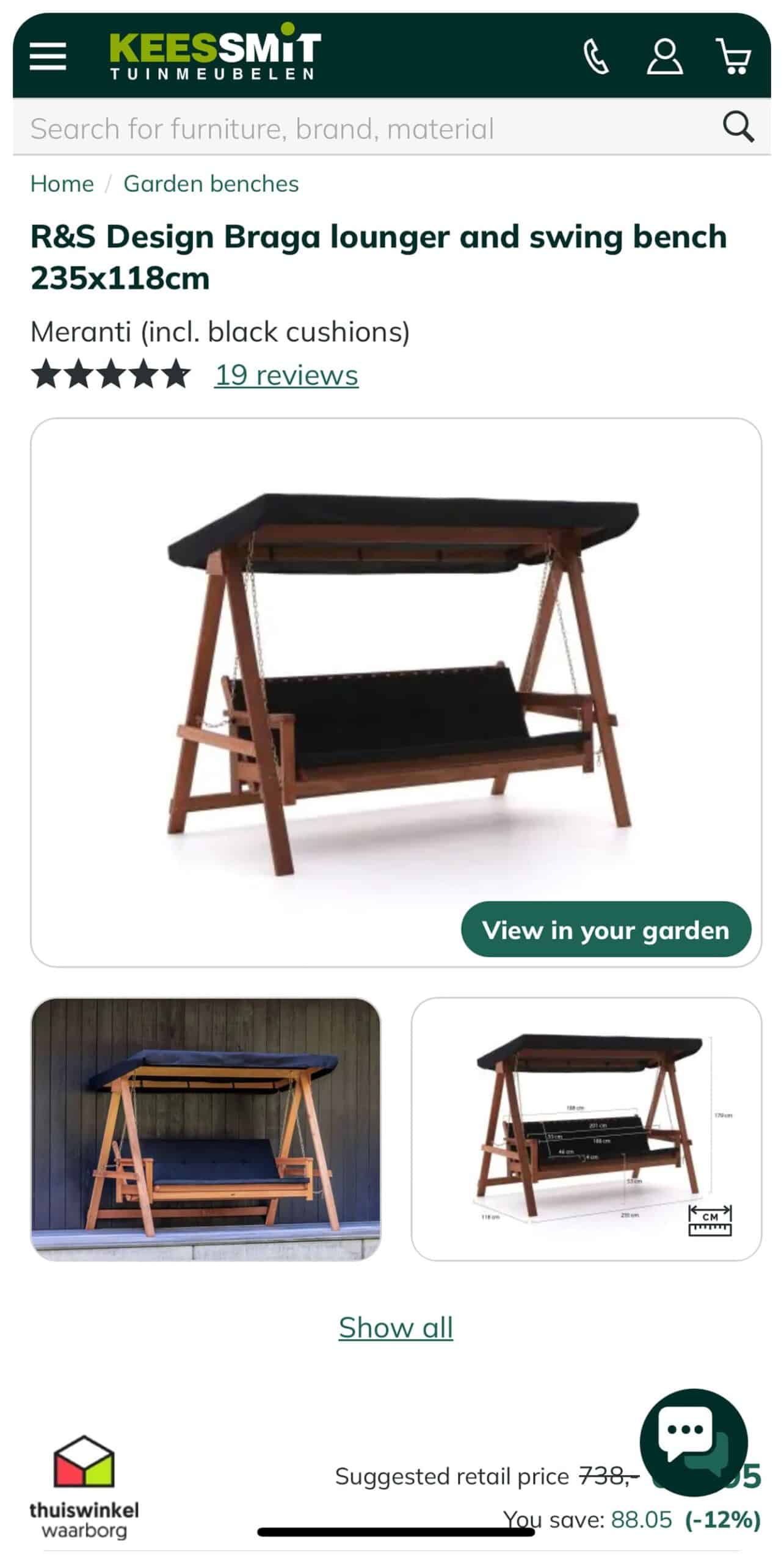 Kees Smit product page mobile Zieny button